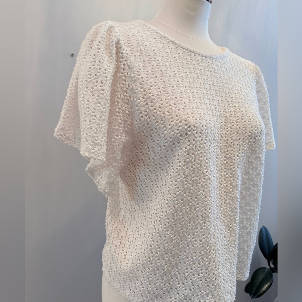 Elegant Cream Textured Women's Top- TeXTURE & THREAD Madewell - Picture 2 of 6